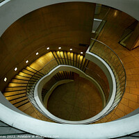 Buy canvas prints of Curved staircase in utility space  by Helen Jones