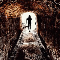 Buy canvas prints of Silhouette at the end of the tunnel by Helen Jones