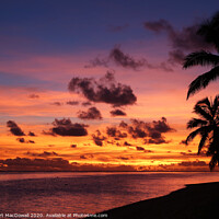 Buy canvas prints of Sunset from Moana Sands in Rarotonga by Robert MacDowall