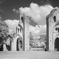 Buy canvas prints of Glastonbury Abbey in infrared by Robert MacDowall