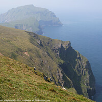 Buy canvas prints of Soay viewed from atop Conachair on Hirta, St Kilda by Robert MacDowall