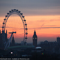 Buy canvas prints of Winter skyscape, Westminster and the Millennium Wheel by Robert MacDowall