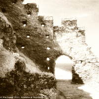 Buy canvas prints of Tintagel Castle, Cornwall in infra-red by Robert MacDowall