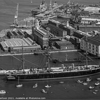 Buy canvas prints of HMS Warrior from above by Kev Robertson