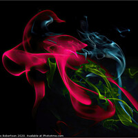 Buy canvas prints of Coloured Smoke Art by Kev Robertson