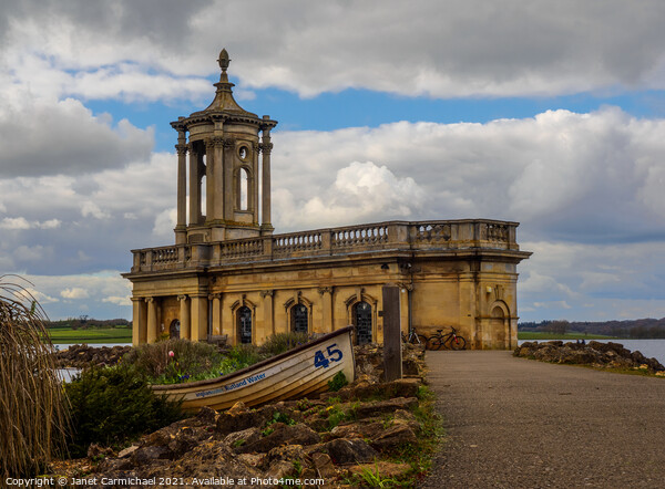 Normanton Church - Rutland Water Picture Board by Janet Carmichael
