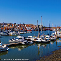 Buy canvas prints of Serene Whitby Harbour by Janet Carmichael