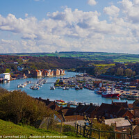 Buy canvas prints of Overlooking Whitby Marina by Janet Carmichael
