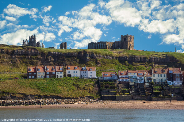 Whitby East Cliff Picture Board by Janet Carmichael