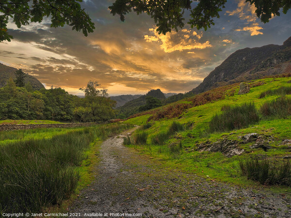 Tranquil Sunset in Borrowdale Picture Board by Janet Carmichael