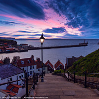 Buy canvas prints of Whitby 199 Steps at Dusk by Janet Carmichael