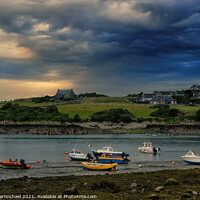 Buy canvas prints of Isle of Whithorn Harbour by Janet Carmichael