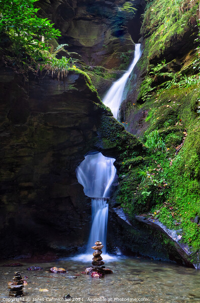 Serene St Nectan Waterfall Picture Board by Janet Carmichael
