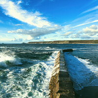 Buy canvas prints of Majestic Waves at Sennen Cove by Janet Carmichael