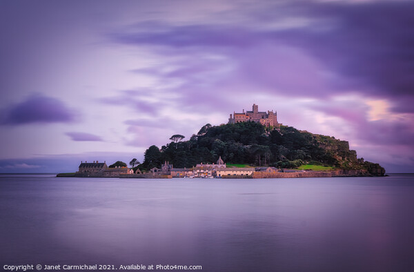 Serene Dusk at St Michael's Mount Picture Board by Janet Carmichael