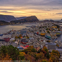 Buy canvas prints of Glorious Autumn Evening in Alesund by Janet Carmichael