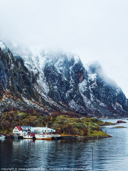 Mystical Lofoten Fjord Picture Board by Janet Carmichael