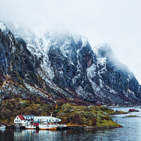 Buy canvas prints of Mystical Lofoten Fjord by Janet Carmichael