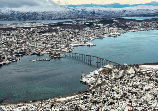 Tromso From Above Picture Board by Janet Carmichael