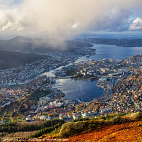 Buy canvas prints of Bergen from Mount Ulriken by Janet Carmichael