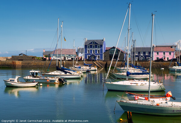 Charming Harbourmaster Hotel in Vibrant Welsh Coas Picture Board by Janet Carmichael