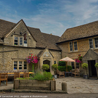 Buy canvas prints of Charming White Hart Inn in the Cotswolds by Janet Carmichael