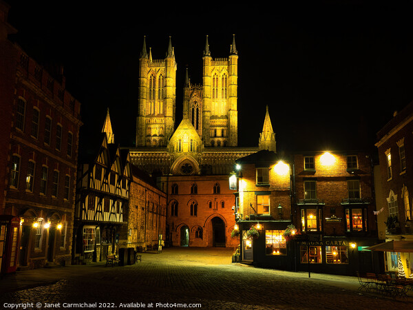 Lincoln Cathedral at Night Picture Board by Janet Carmichael