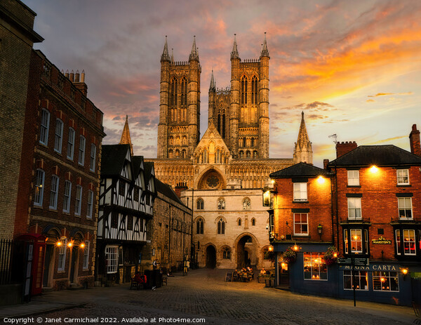 Majestic Lincoln Cathedral at Sunset Picture Board by Janet Carmichael