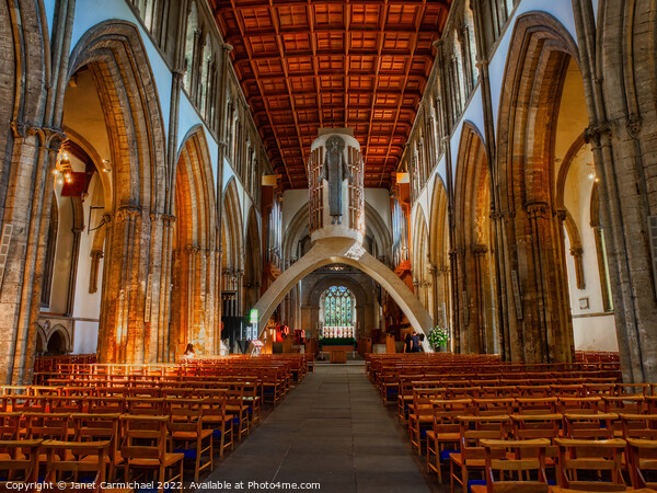 Majestic Llandaff Cathedral Interior Picture Board by Janet Carmichael