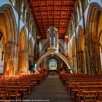 Buy canvas prints of Majestic Llandaff Cathedral Interior by Janet Carmichael