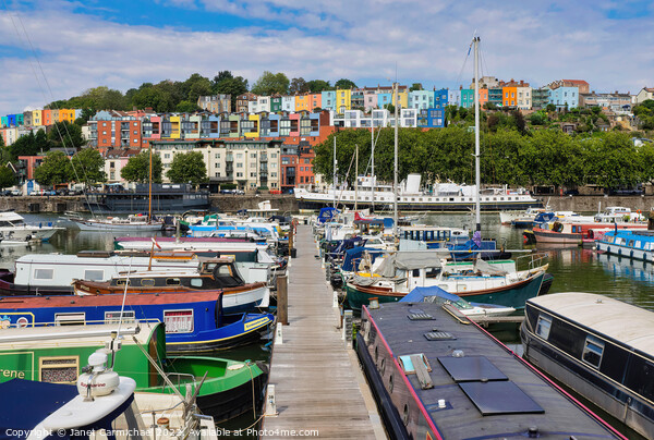 The Colourful Bustle of Bristol Marina Picture Board by Janet Carmichael