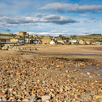 Buy canvas prints of Sunny Stonehaven Beach by Janet Carmichael