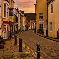 Buy canvas prints of Golden Hour in Quaint Fishing Town by Janet Carmichael