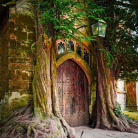 Buy canvas prints of Stow's Tolkien Door by Janet Carmichael