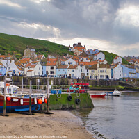 Buy canvas prints of Staithes Harbour by Janet Carmichael