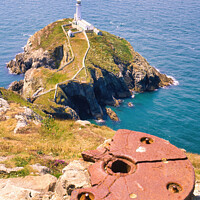 Buy canvas prints of South Stack Lighthouse from the Gun Emplacement by Janet Carmichael
