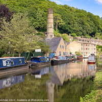 Buy canvas prints of Hebden Bridge Canal Scene by Janet Carmichael