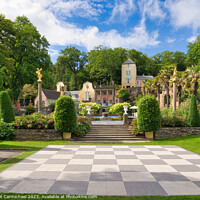 Buy canvas prints of The Iconic Portmeirion Chessboard by Janet Carmichael