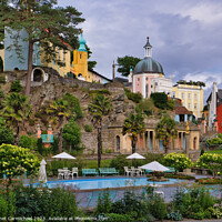 Buy canvas prints of An Evening Stroll in Portmeirion by Janet Carmichael