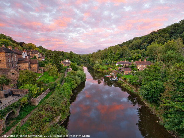 Sunset Skies over Ironbridge Gorge Picture Board by Janet Carmichael