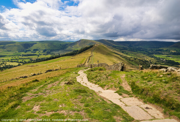 The Great Ridge Walk to Mam Tor Picture Board by Janet Carmichael