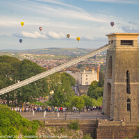 Buy canvas prints of Vibrant Hot Air Balloons over Bristol by Janet Carmichael