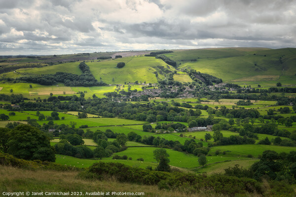 Castleton and the Hope Valley Vista - Peak Distric Picture Board by Janet Carmichael