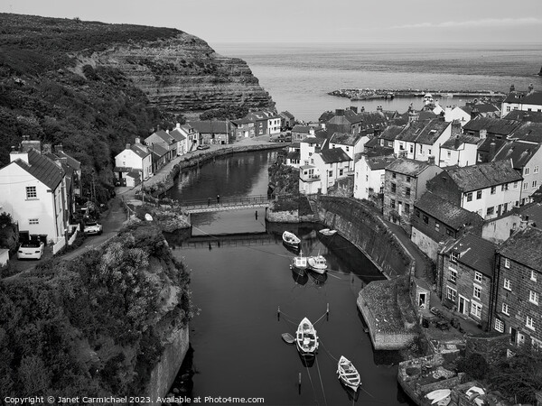 Historic Staithes Picture Board by Janet Carmichael