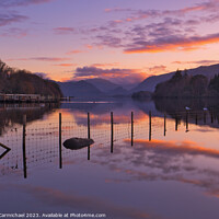 Buy canvas prints of Derwentwater Sunset by Janet Carmichael