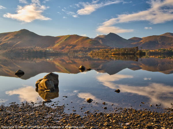 Hazy Winter Sunshine on Catbells Picture Board by Janet Carmichael