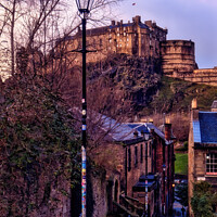 Buy canvas prints of The Vennel Viewpoint of Edinburgh Castle by Janet Carmichael