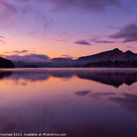 Buy canvas prints of Sunset Silhouettes at Derwentwater by Janet Carmichael