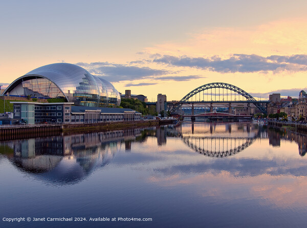 Evening Golden Hour on the River Tyne Picture Board by Janet Carmichael