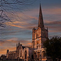 Buy canvas prints of Cotswolds Iconic Sunset Church by Janet Carmichael